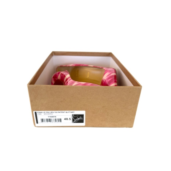 Christian Louboutin Pigalle Follies 120 Patent Glittart Shocking Pink - Picture 5 of 6